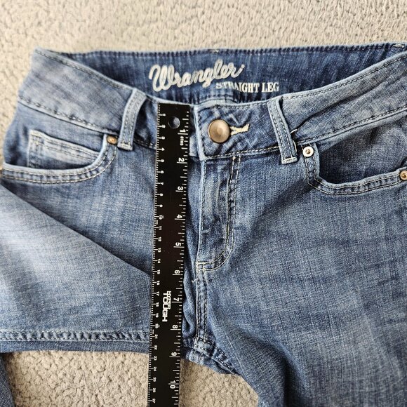 Wrangler Jeans Womens 3 (28x32) Blue Mid Rise Straight Leg Western Chore Cowgirl - Picture 9 of 16